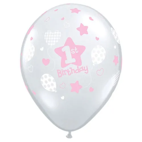 11 inch 1ST BIRTHDAY SOFT PATTERNS - GIRL