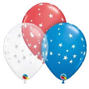 11 inch CONTEMPO STARS - PATRIOTIC ASSORTMENT (6 PK)