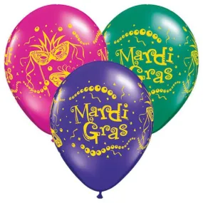 11 inch MARDI GRAS MASKS & BEADS