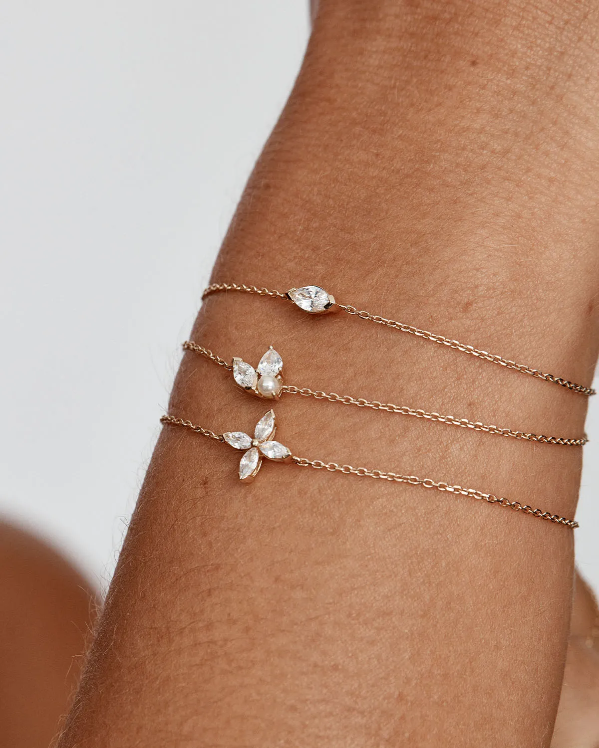 14k Solid Gold Blossom Lab-Grown Diamond Bracelet