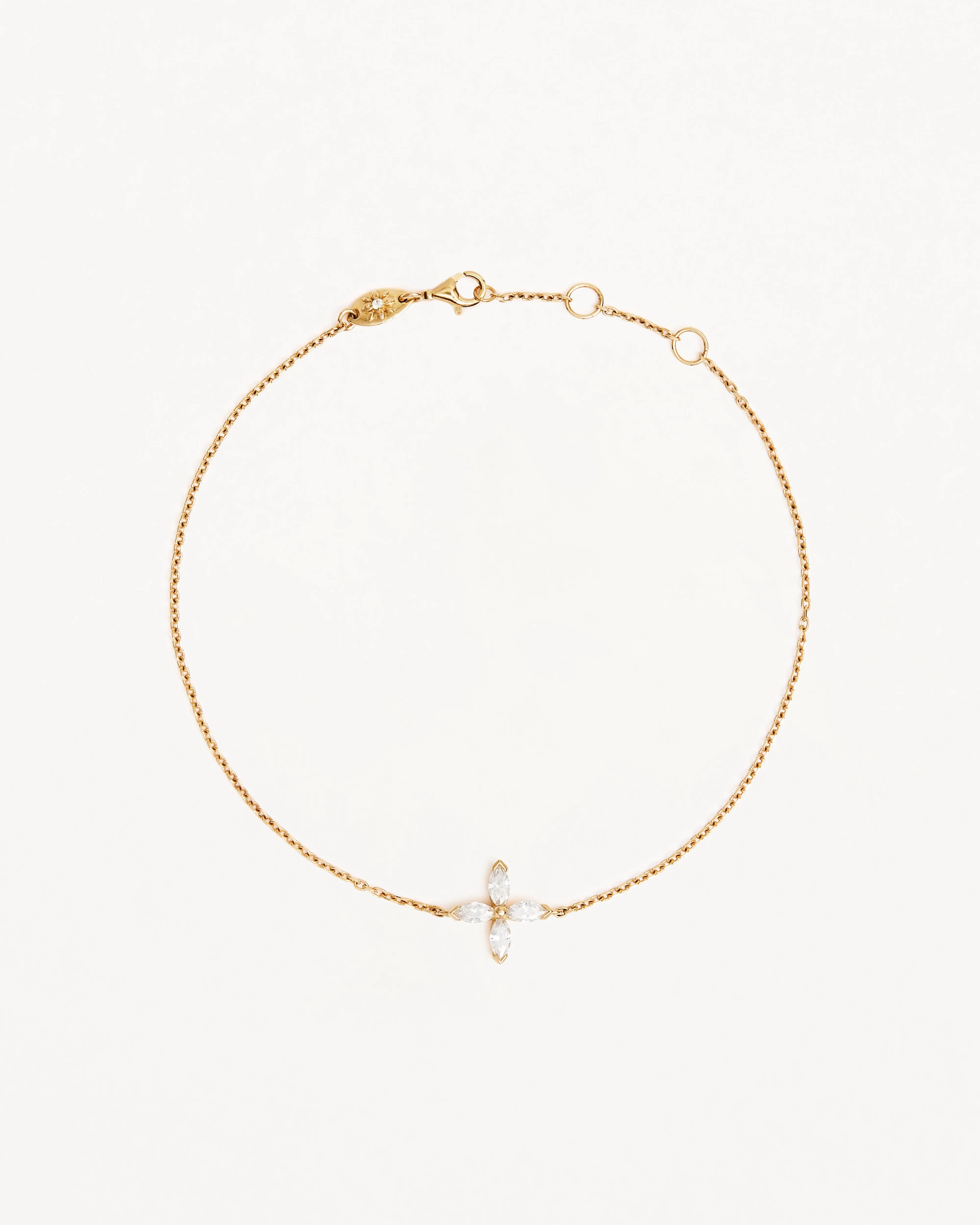 14k Solid Gold Blossom Lab-Grown Diamond Bracelet