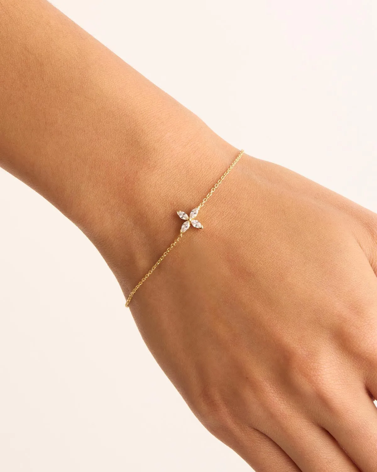 14k Solid Gold Blossom Lab-Grown Diamond Bracelet