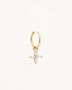 14k Solid Gold Blossom Lab-Grown Diamond Hoop