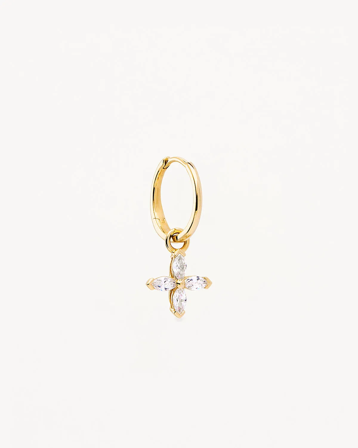 14k Solid Gold Blossom Lab-Grown Diamond Hoop