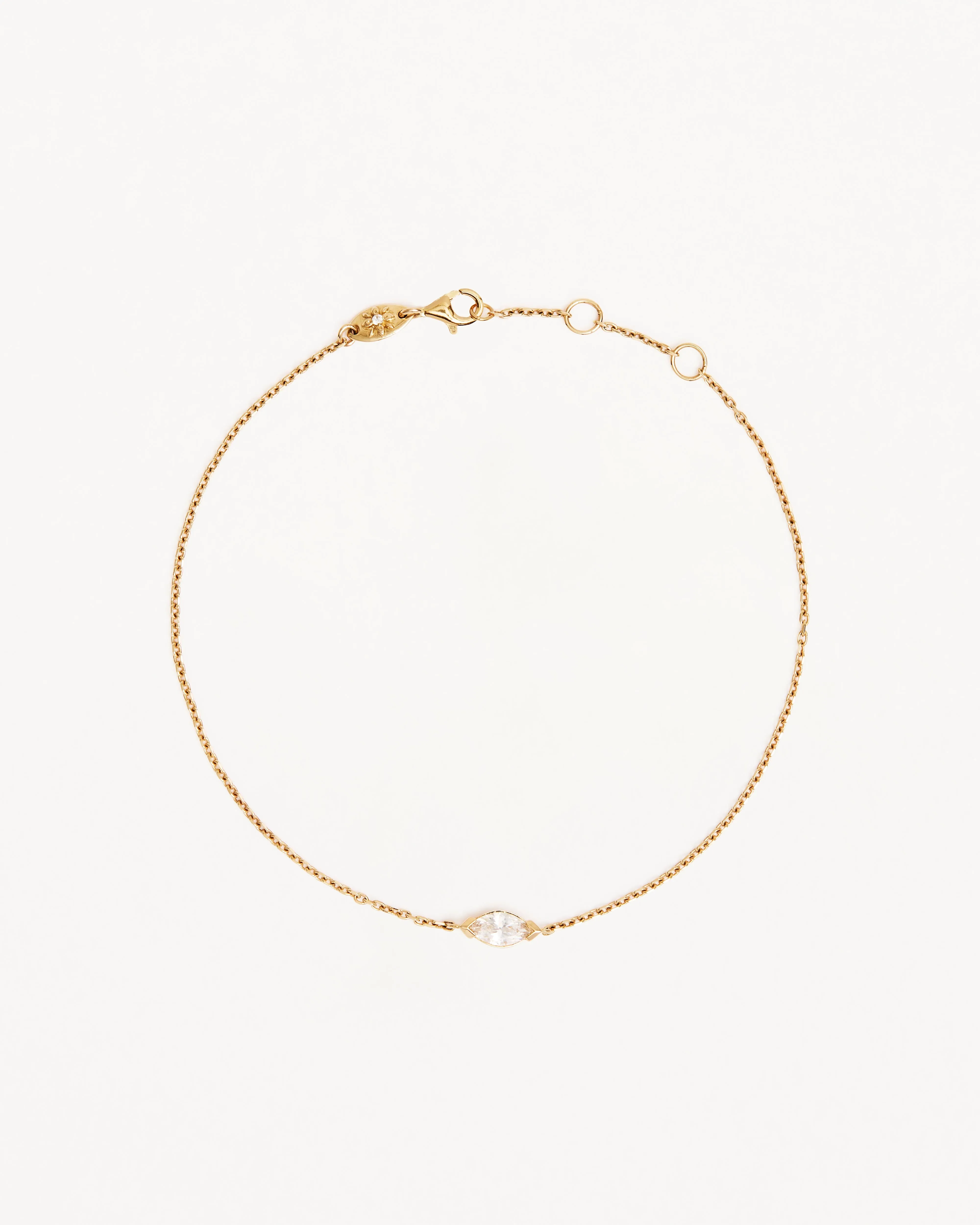 14k Solid Gold Floating Petal Lab-Grown Diamond Bracelet