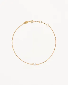 14k Solid Gold Floating Petal Lab-Grown Diamond Bracelet