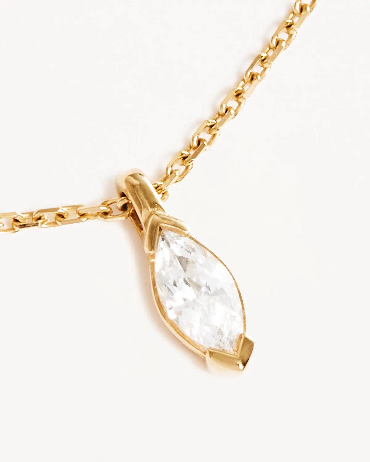 14k Solid Gold Floating Petal Lab-Grown Diamond Necklace