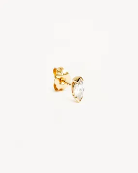 14k Solid Gold Floating Petal Lab-Grown Diamond Stud Earring