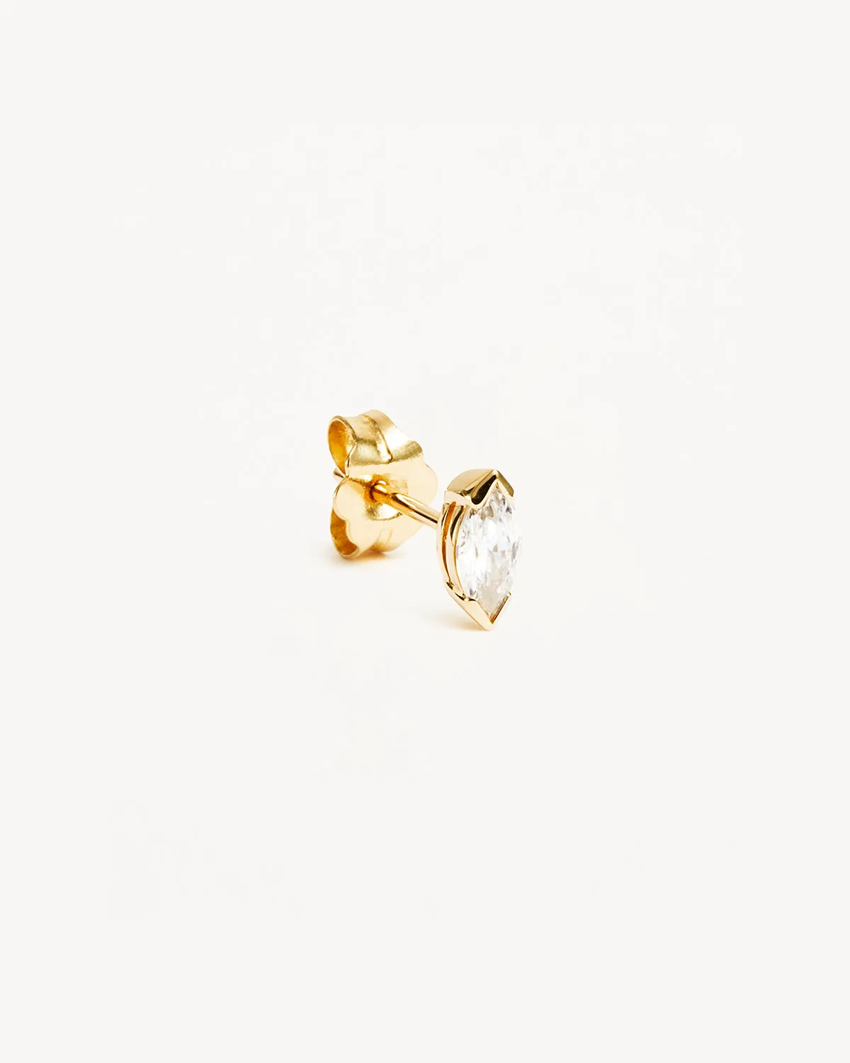 14k Solid Gold Floating Petal Lab-Grown Diamond Stud Earring