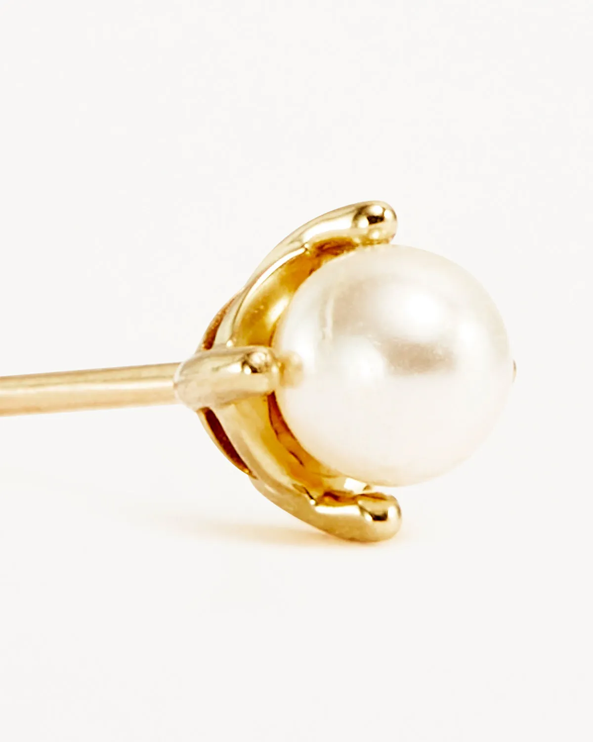 14k Solid Gold Hope Pearl Stud Earring