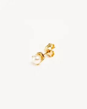 14k Solid Gold Hope Pearl Stud Earring