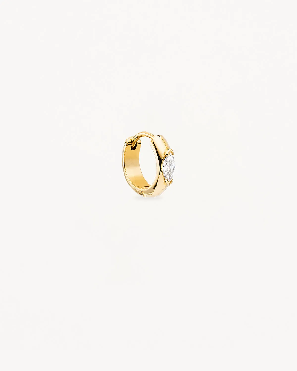 14k Solid Gold Petal of Hope Lab-Grown Diamond Hoop