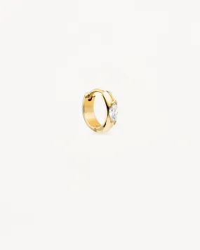 14k Solid Gold Petal of Hope Lab-Grown Diamond Hoop