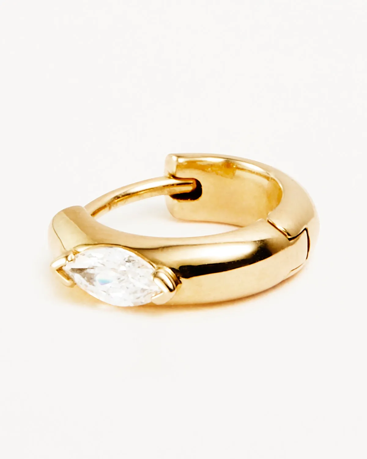 14k Solid Gold Petal of Hope Lab-Grown Diamond Hoop