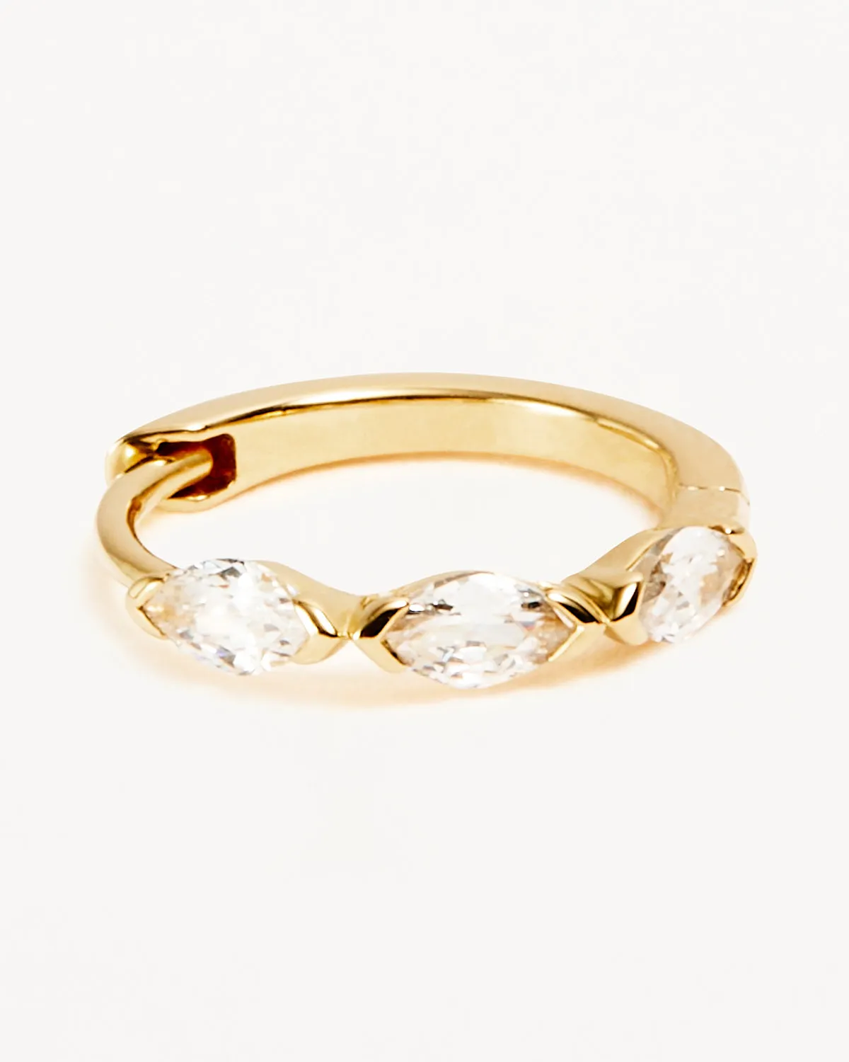 14k Solid Gold Sunlit Petals Lab-Grown Diamond Hoop