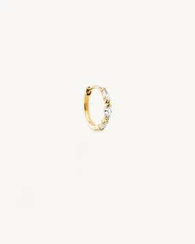 14k Solid Gold Sunlit Petals Lab-Grown Diamond Hoop