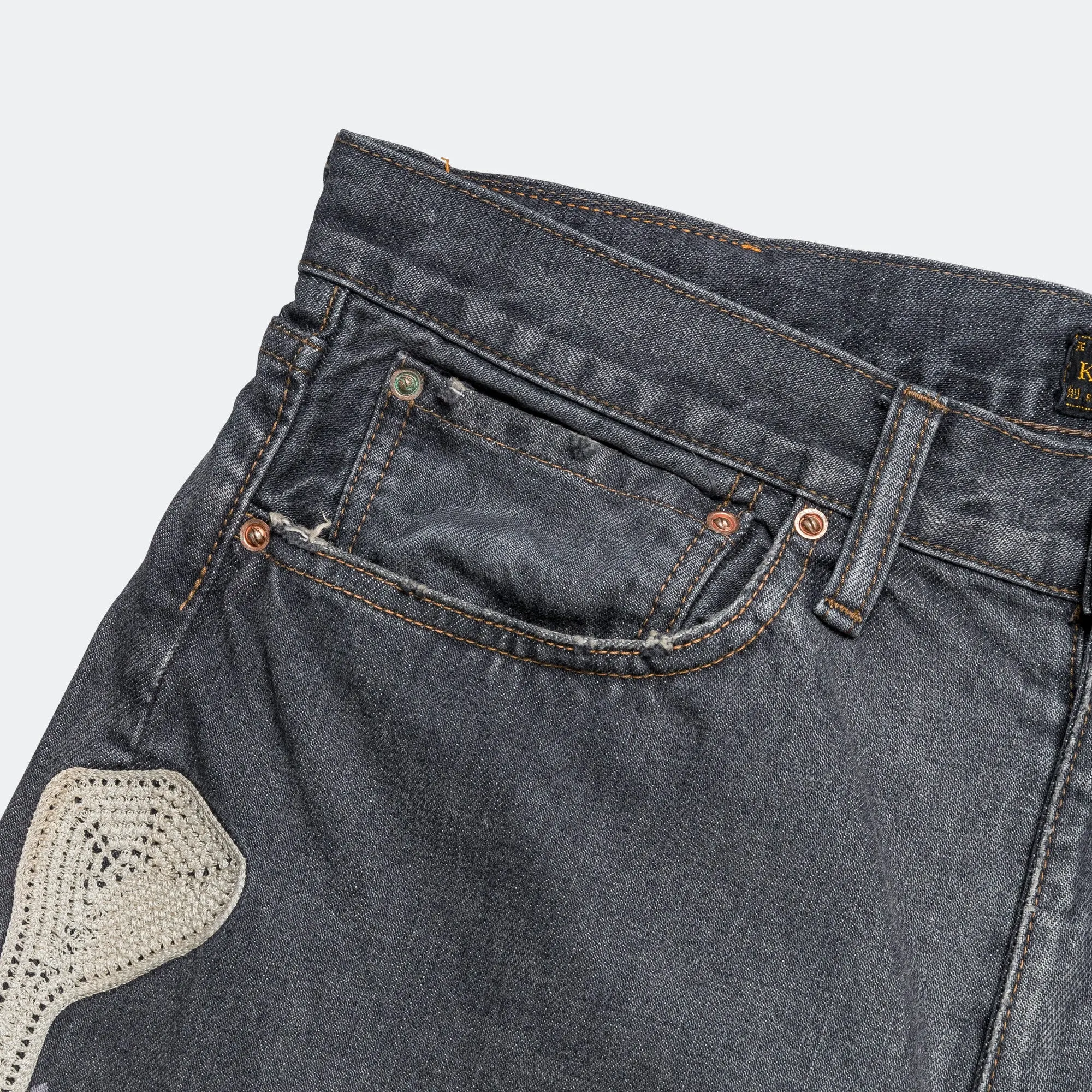 14oz Black Denim 5P Shorts (BONE) - PRO