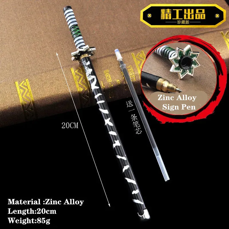 17 Styles Japan Anime Demon Slayer Kimetsu no Yaiba Weapon Sword Model Gel Pen 0.5mm Black Refill Cosplay Prop Kid Student Gift