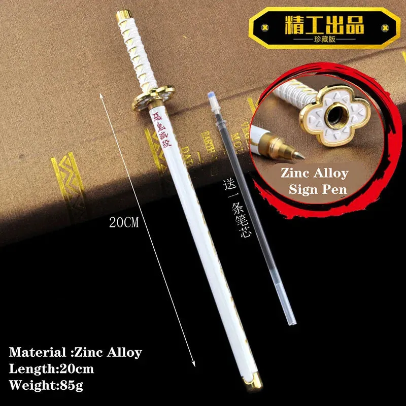 17 Styles Japan Anime Demon Slayer Kimetsu no Yaiba Weapon Sword Model Gel Pen 0.5mm Black Refill Cosplay Prop Kid Student Gift