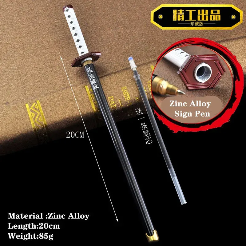 17 Styles Japan Anime Demon Slayer Kimetsu no Yaiba Weapon Sword Model Gel Pen 0.5mm Black Refill Cosplay Prop Kid Student Gift