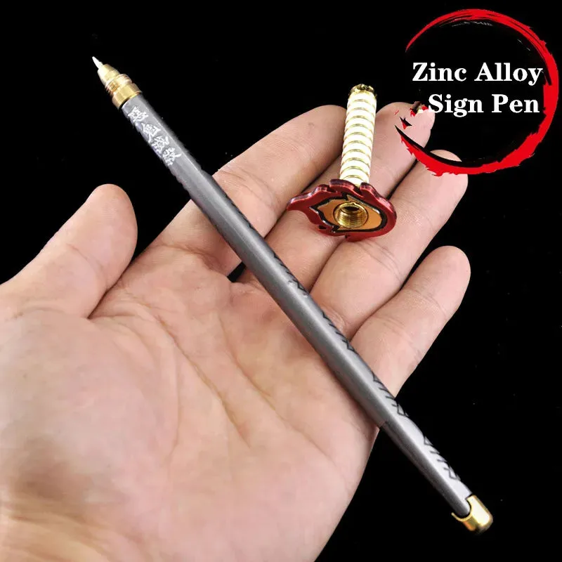 17 Styles Japan Anime Demon Slayer Kimetsu no Yaiba Weapon Sword Model Gel Pen 0.5mm Black Refill Cosplay Prop Kid Student Gift