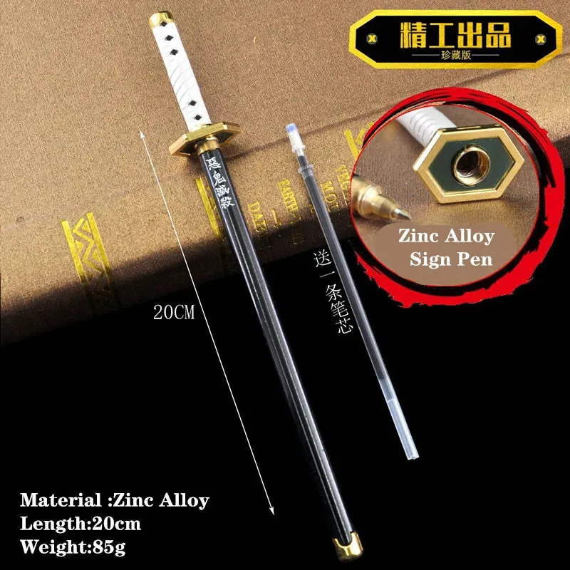 17 Styles Japan Anime Demon Slayer Kimetsu no Yaiba Weapon Sword Model Gel Pen 0.5mm Black Refill Cosplay Prop Kid Student Gift