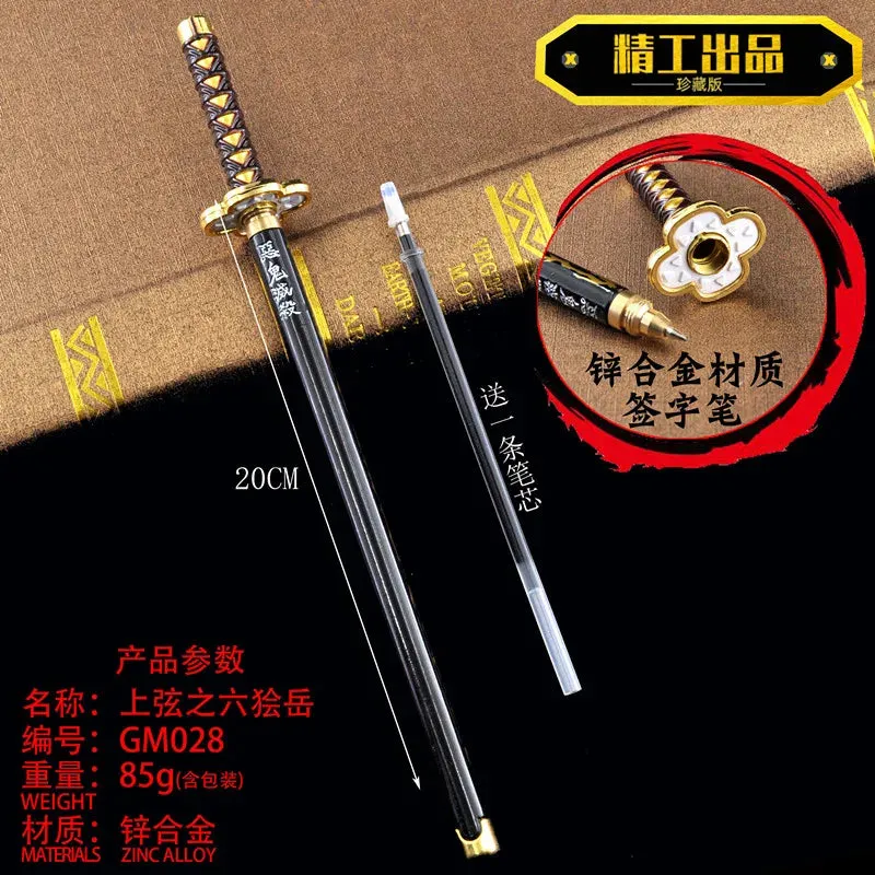 17 Styles Japan Anime Demon Slayer Kimetsu no Yaiba Weapon Sword Model Gel Pen 0.5mm Black Refill Cosplay Prop Kid Student Gift