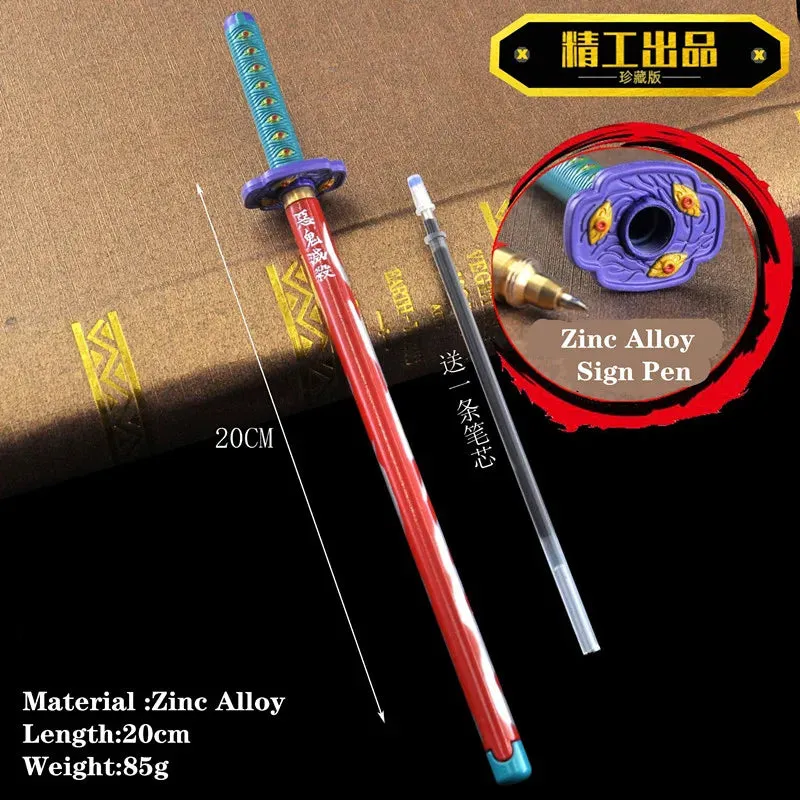 17 Styles Japan Anime Demon Slayer Kimetsu no Yaiba Weapon Sword Model Gel Pen 0.5mm Black Refill Cosplay Prop Kid Student Gift