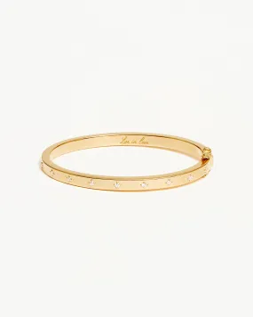 18k Gold Vermeil Live in Love Hinged Bracelet