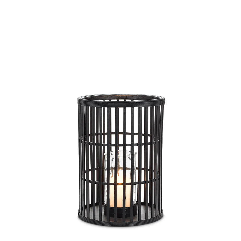 18" BLACK RIBBED LANTERN