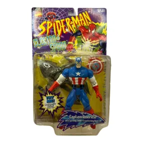 1997 TOYBIZ SPIDER-MAN ELECTRO SPARK CAPTAIN AMERICA AF