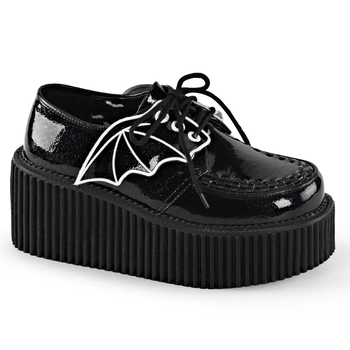 3 Inch Platform CREEPER-205 Black Glitter