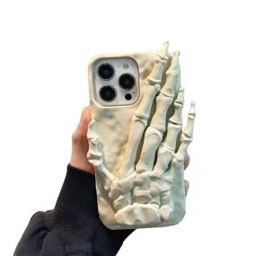 3D Skeleton Hand Holder Silicone Back Cover For Apple iPhone 14 Pro Max