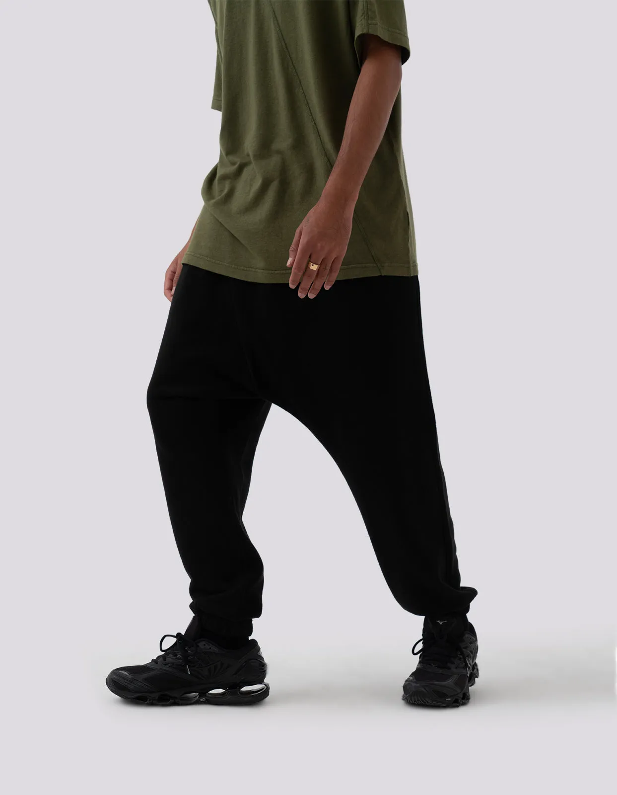 5003 Kesagiri Hemp Low Sweatpants Black BLK-108F