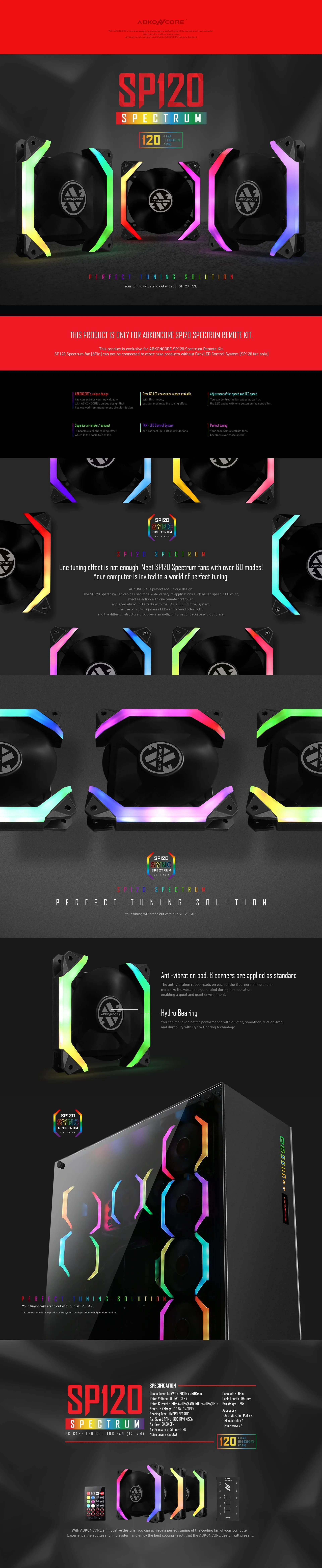 Abko Spider Spectrum 120mm Chasis Fan RGB