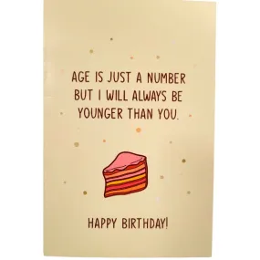 Age Is Just A Number Birthday Card