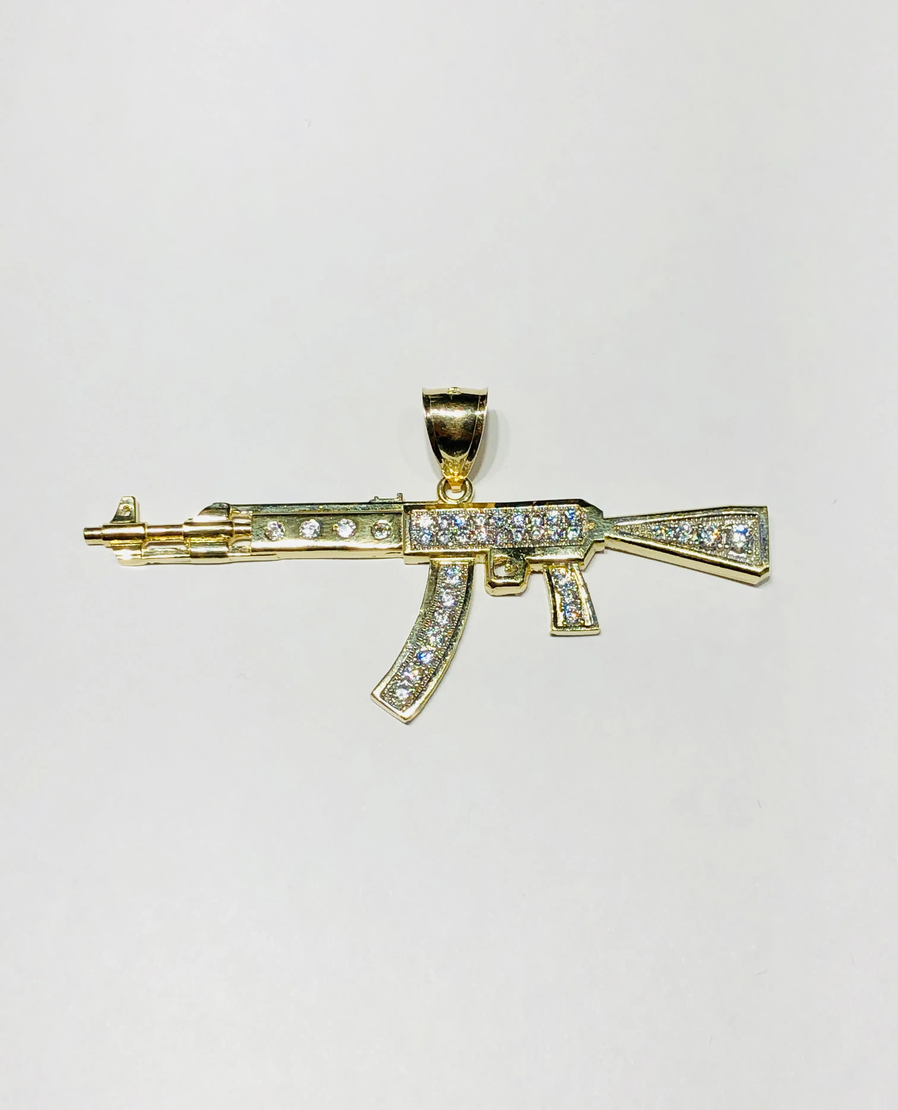 Ak47 Rifle CZ Pendant (14K)