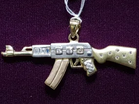 AK47 Tri-Gold Pendant 14K