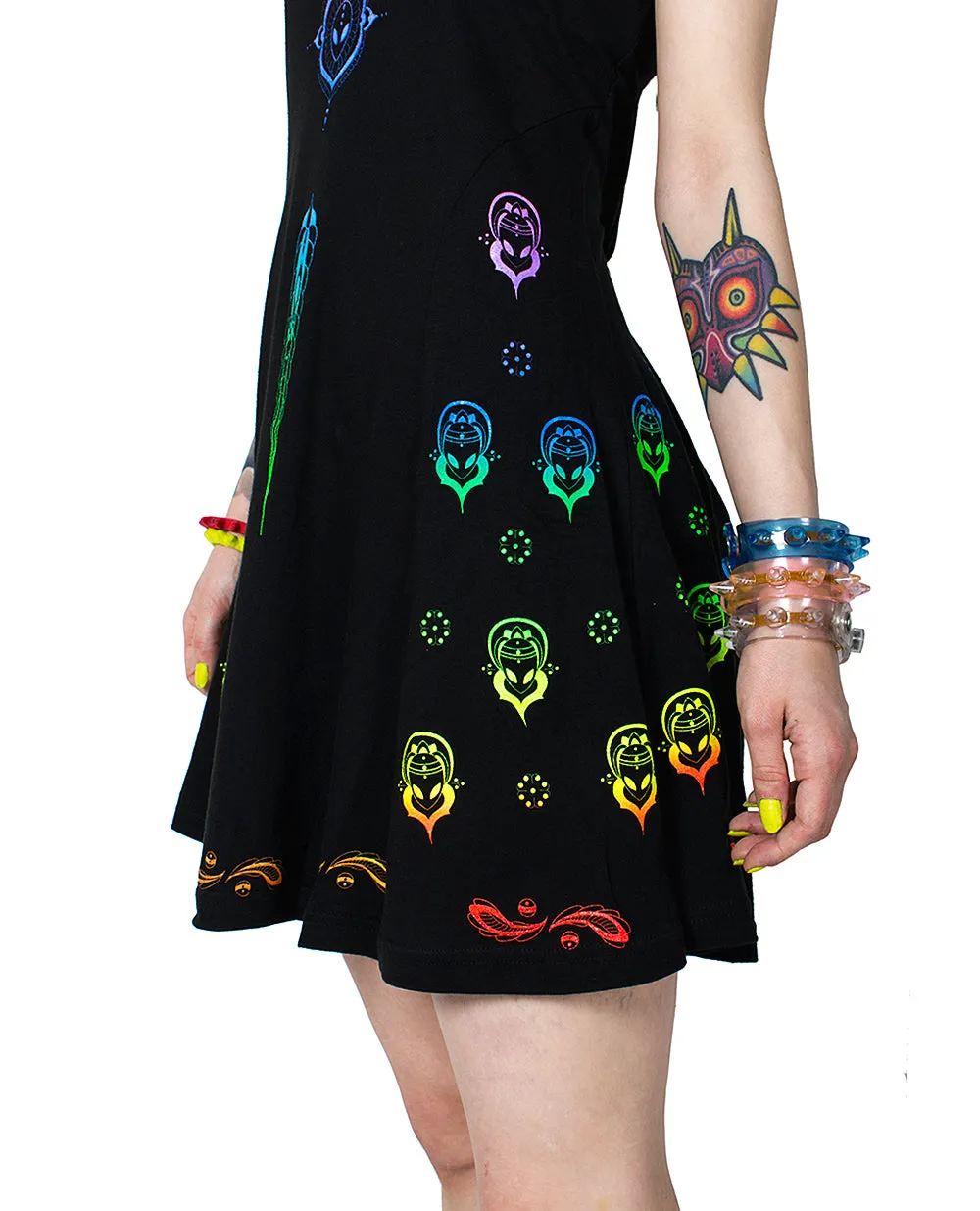 ALIEN BUDDHA FLARE DRESS