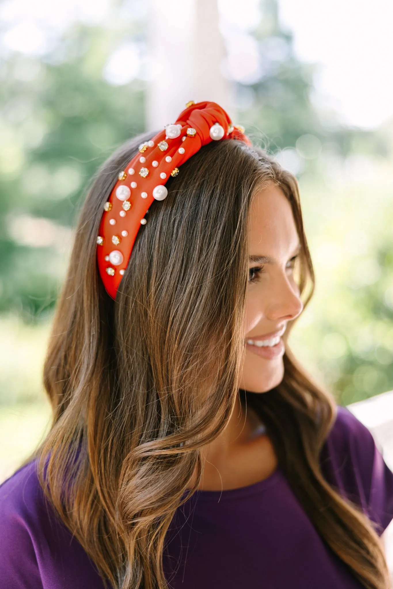 All In Orange Embellished Headband