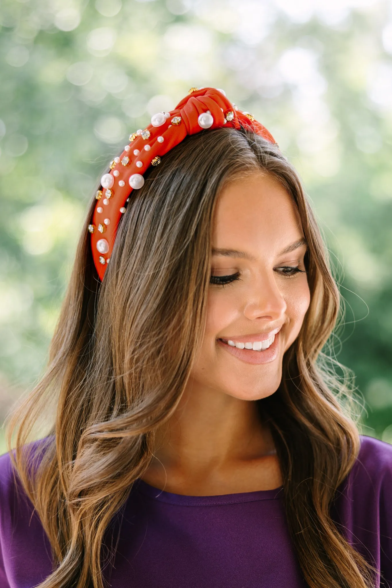 All In Orange Embellished Headband