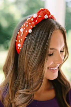 All In Orange Embellished Headband