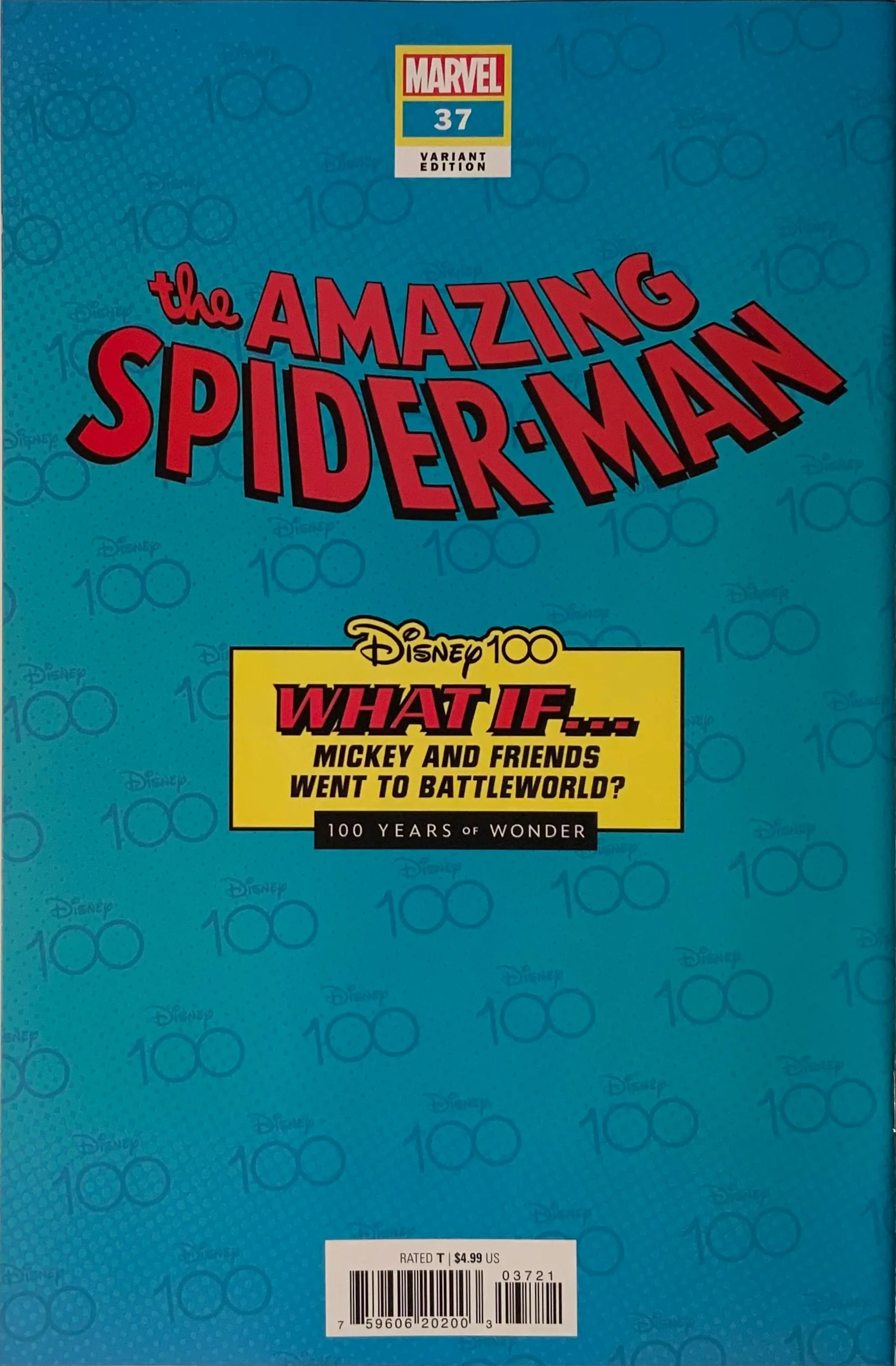 AMAZING SPIDER-MAN (2022) #37 DISNEY 100 MARVEL HOMAGE VARIANT COVER