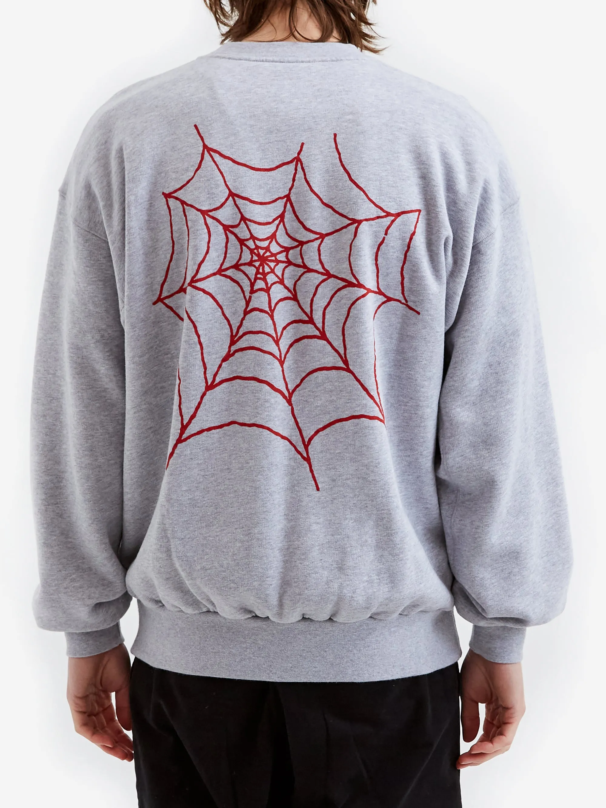 Aries Silas Spider Sweat - Grey Marl