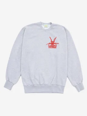 Aries Silas Spider Sweat - Grey Marl