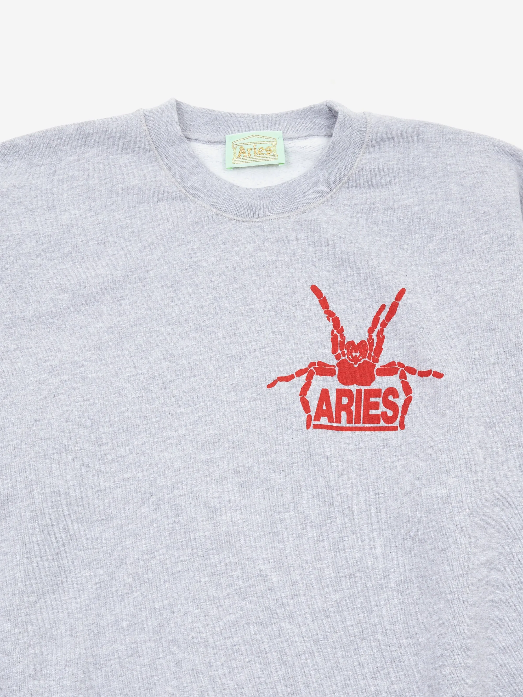 Aries Silas Spider Sweat - Grey Marl