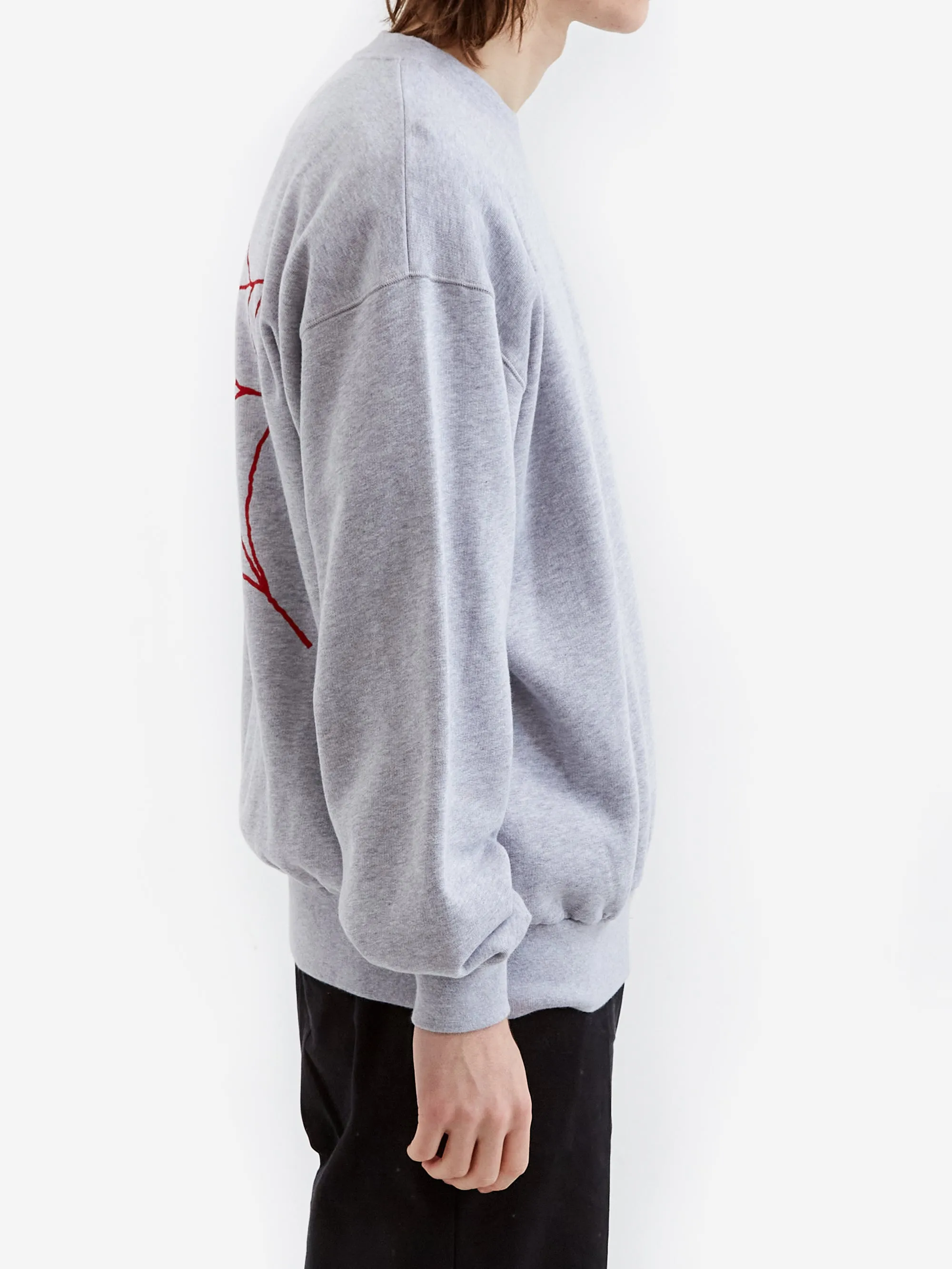 Aries Silas Spider Sweat - Grey Marl