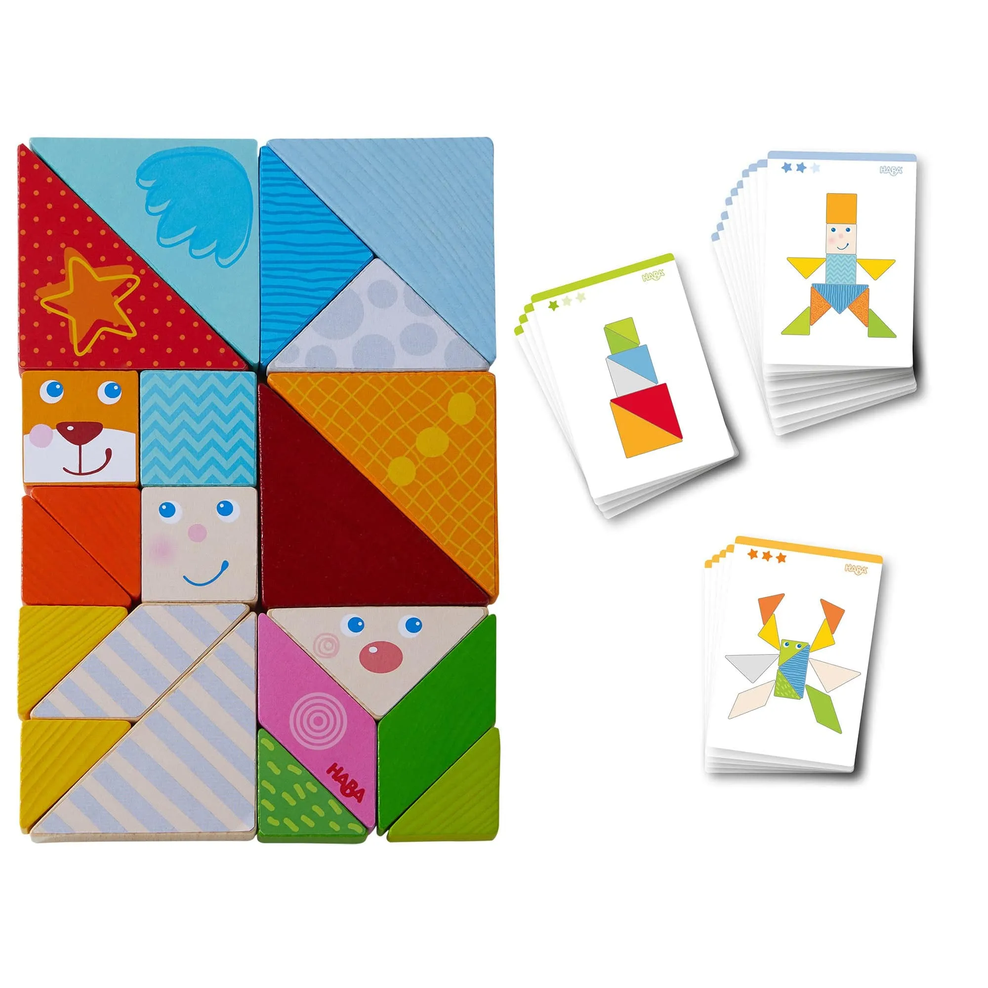 Arranging Game Funny Faces Tangram Wooden Tiles