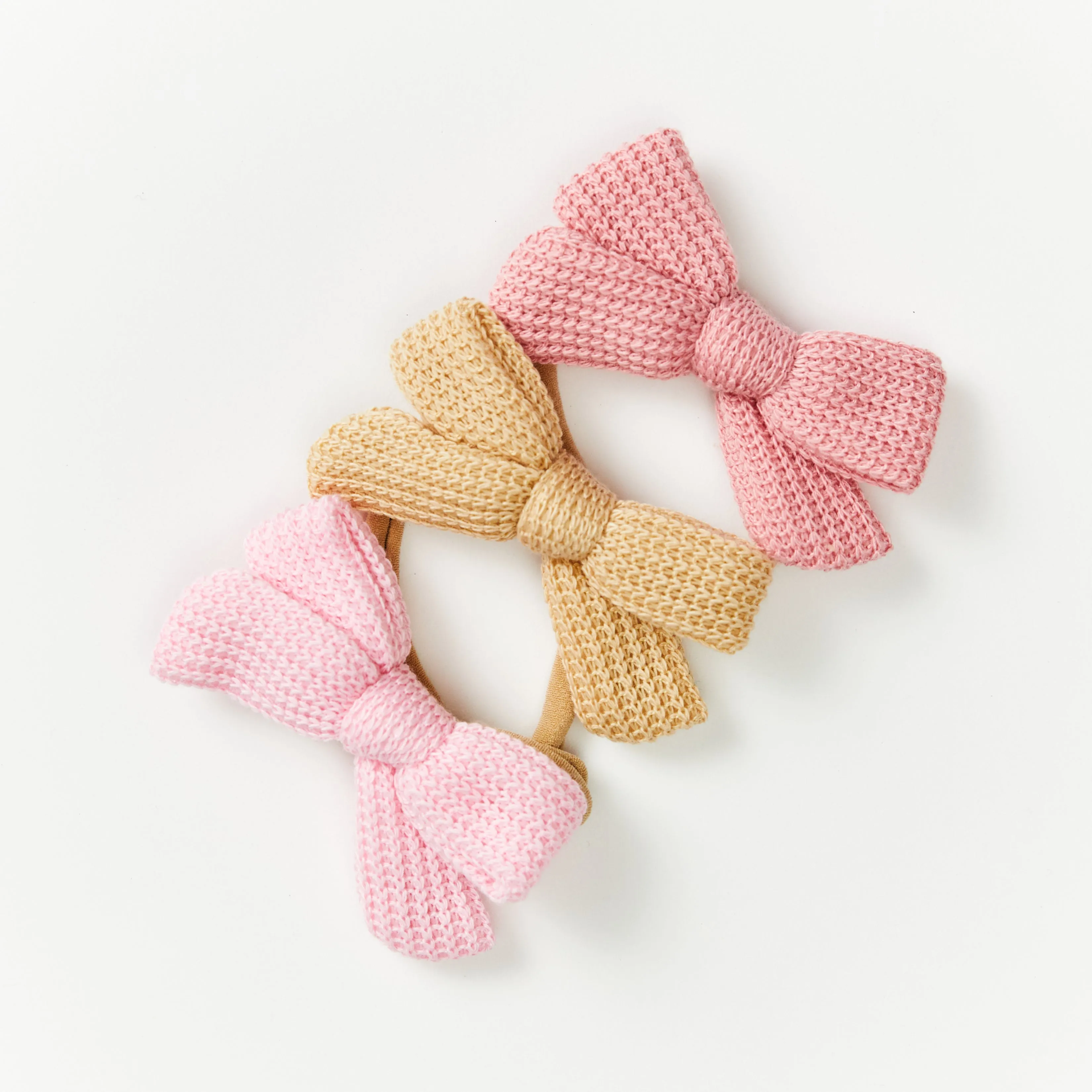 Baby Knitted Bow Headband in Flamingo