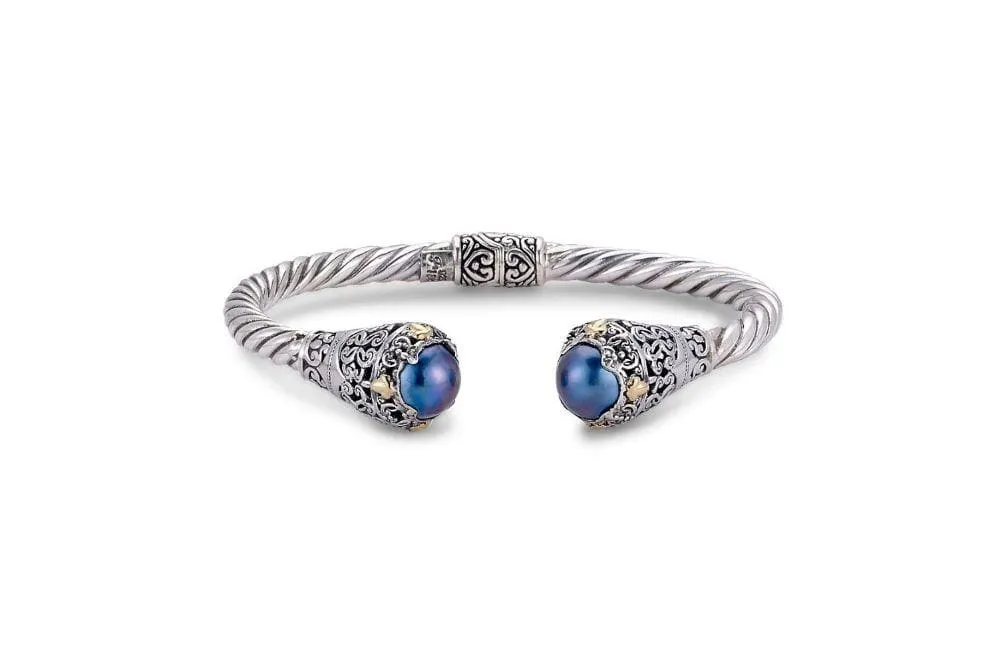 Balangan Bangle- Blue Mabe Pearl